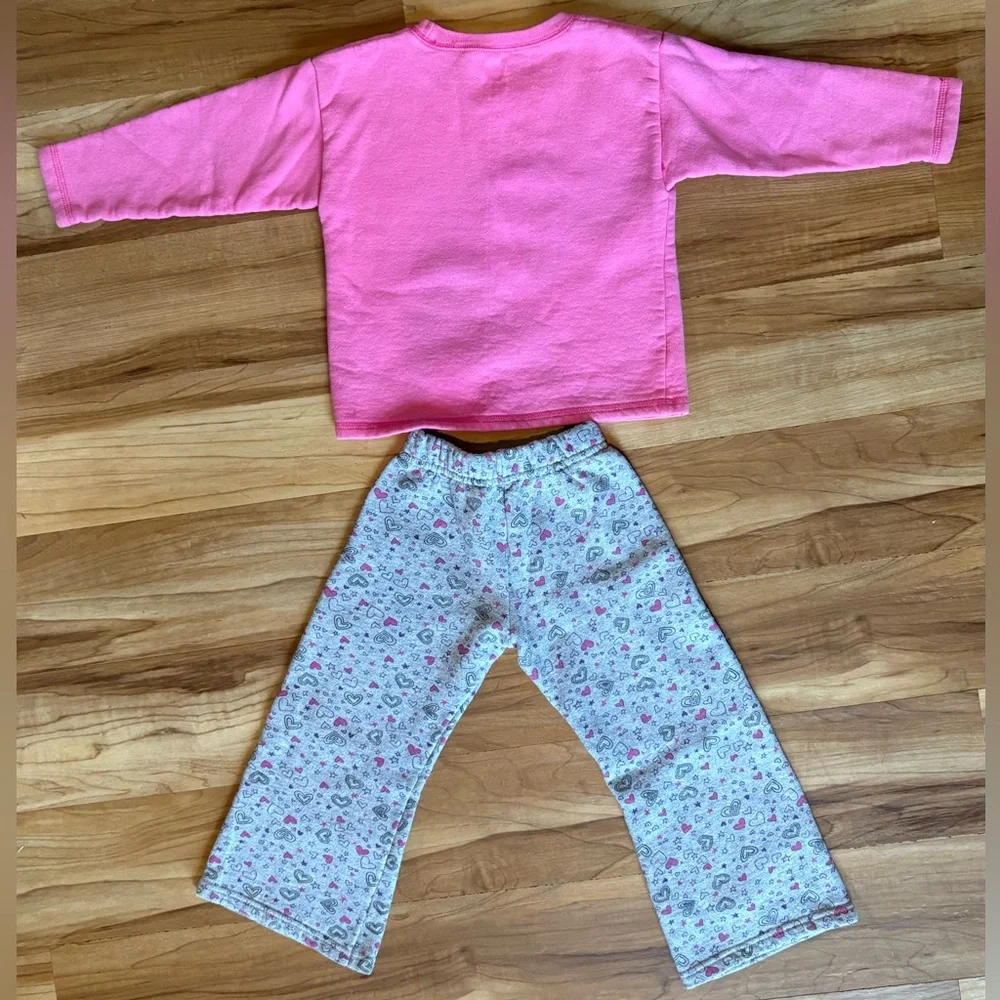 Hanes Premium ‘SWEETHEART’ Sweatshirt and Pants Set, EcoSmart Fabric, Size 3T